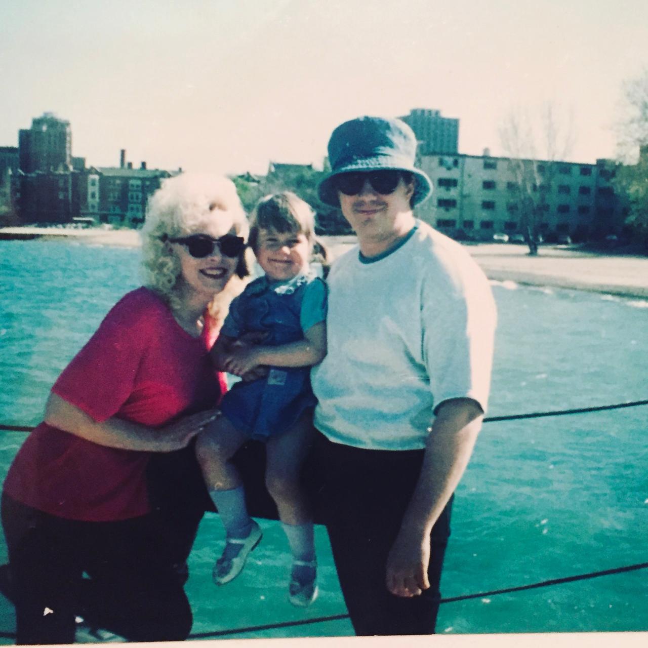Young Greta with her parents